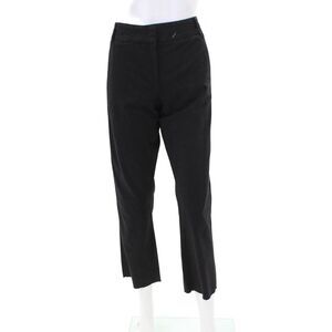 Pharaoh Womens Cotton Flat Front Slant Pocket Straight Leg Pants Black Size 6